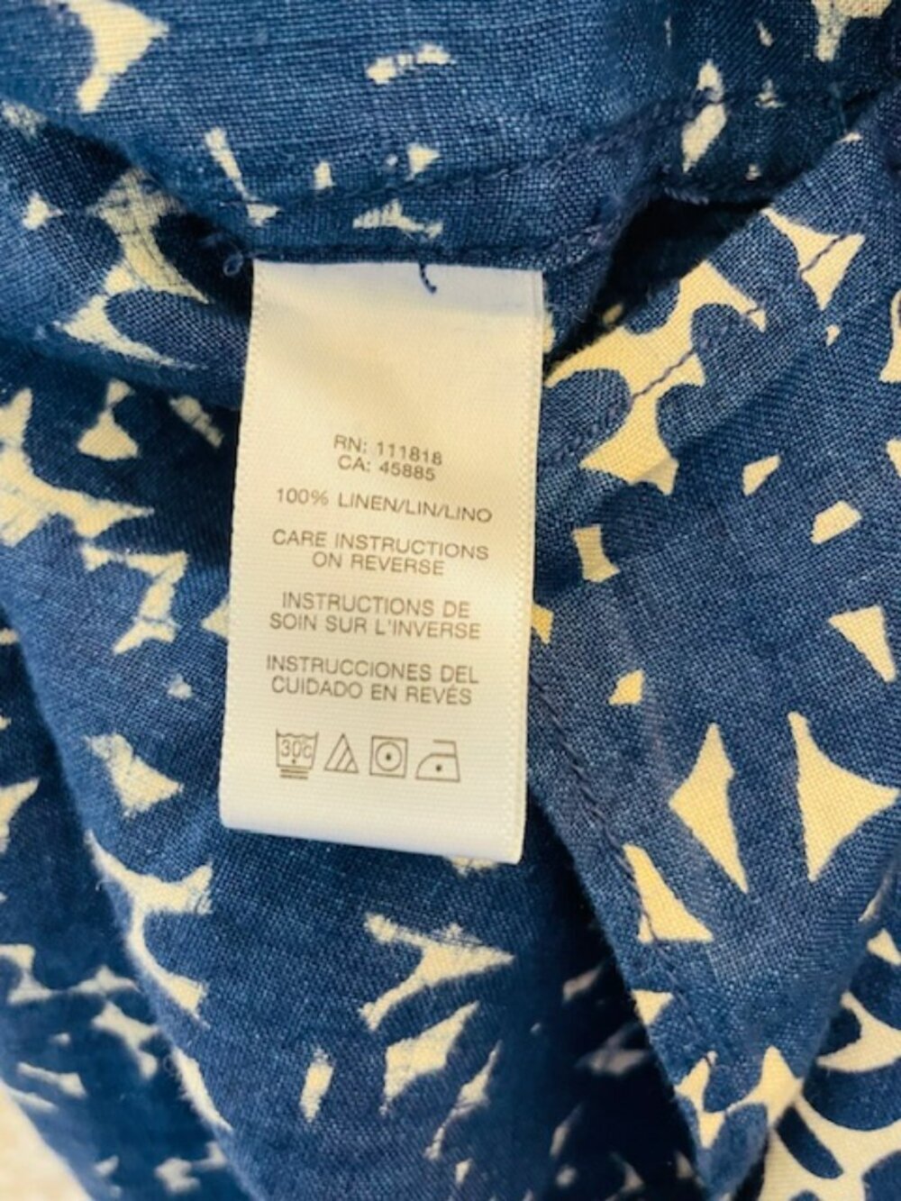 Michael Kors 100% Linen Abstract Floral Men's Camp Shirt Short Sleeve XL - Picture 7 of 8